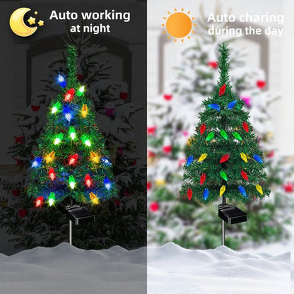 Outdoor Festive Decorations Solar Christmas Tree LED Lights