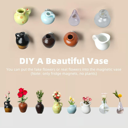 Mini Plant Vase Magnets for Fridge