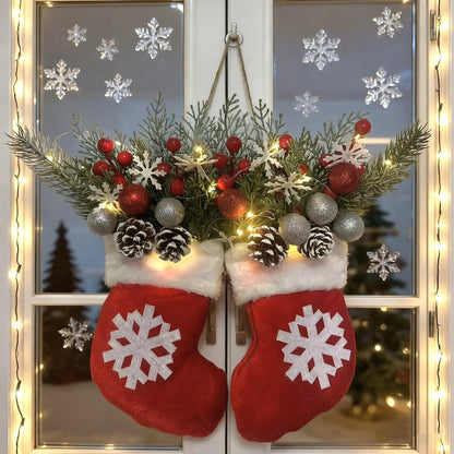 🥊Twinkling Christmas Mitten Wreath with LED Lights💐✨
