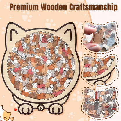 135-Piece Wooden Cat-Shaped Puzzle (Buy 2 Free Shipping)