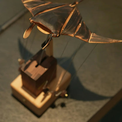 Upgraded Version Handmade Wooden Electric Bionic Manta Ray Ornament