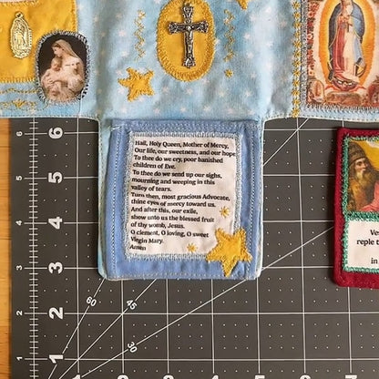 ✝️ Handmade Stuitched Pocket Shrine With Silver Cross Included Inside