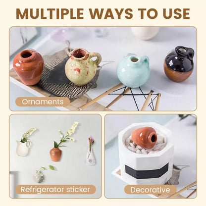 Mini Plant Vase Magnets for Fridge